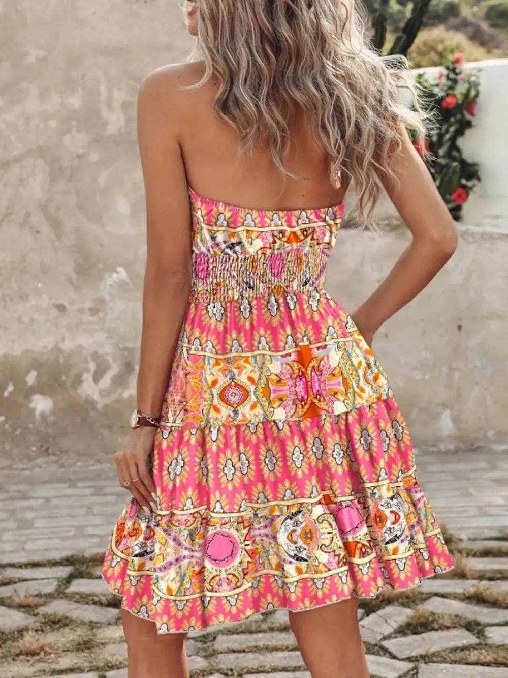 Halter Neck Printed Mini Dress