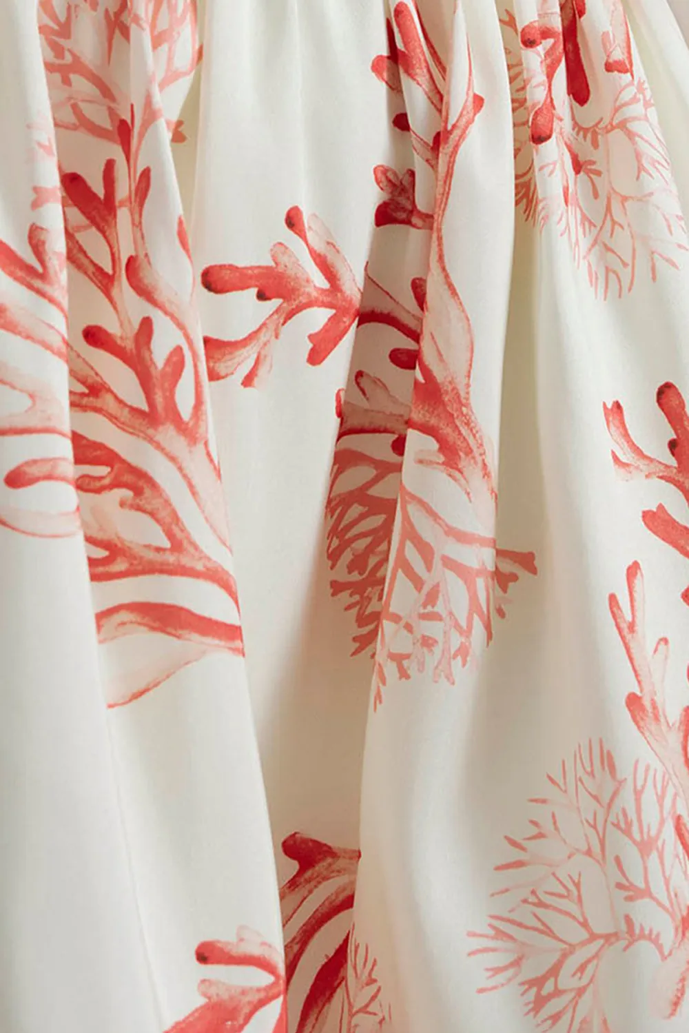 Coral Print High Waisted Mini Skirt