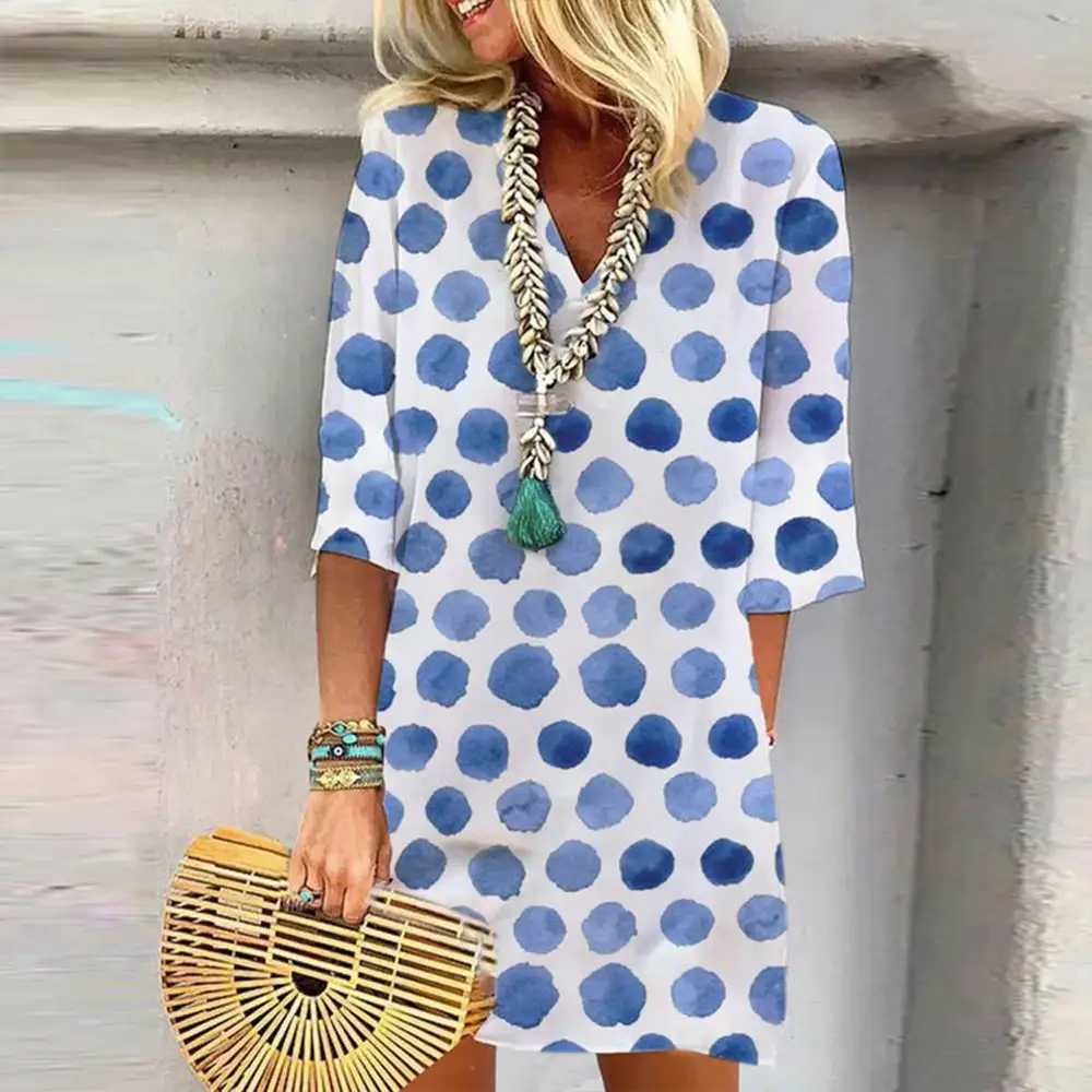 Chic Bell Sleeve Print Mini Dress