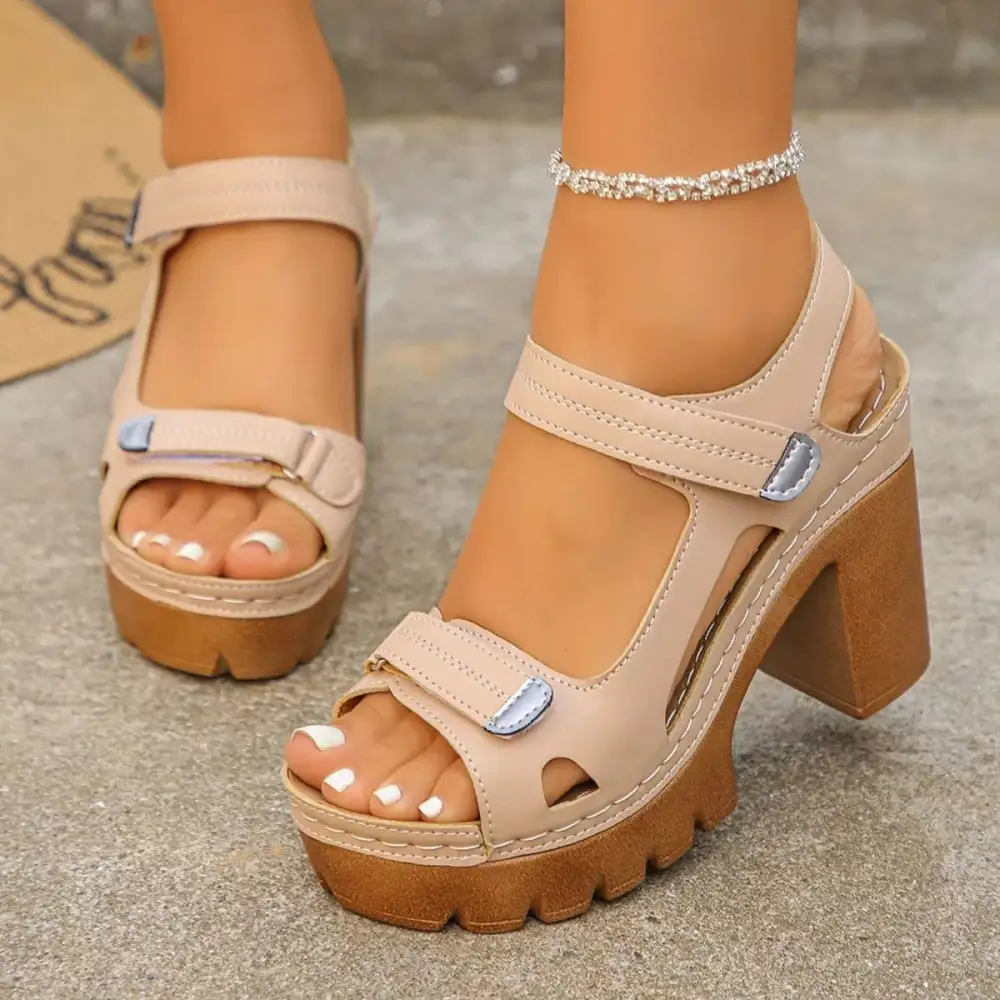 Effortless Open Toe Block Heel Sandals