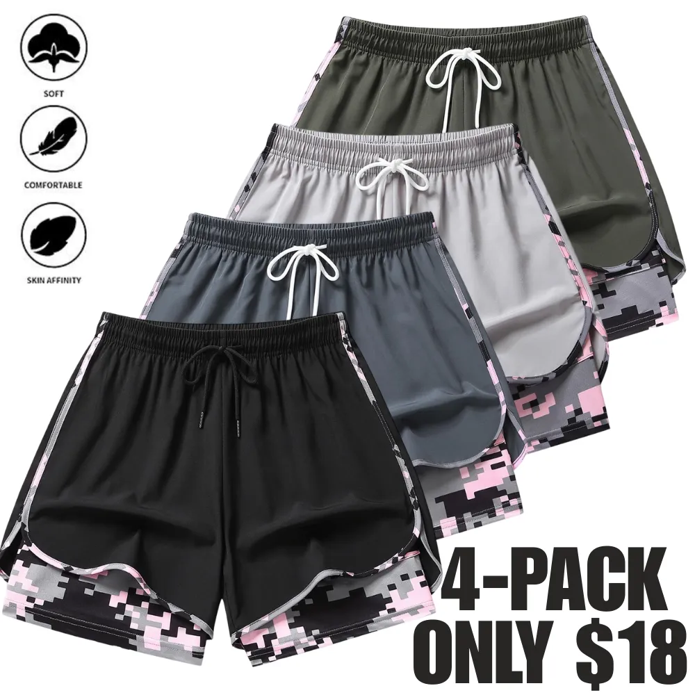 2-in-1 High Waist Athletic Shorts – Quick-Dry Summer Activewear