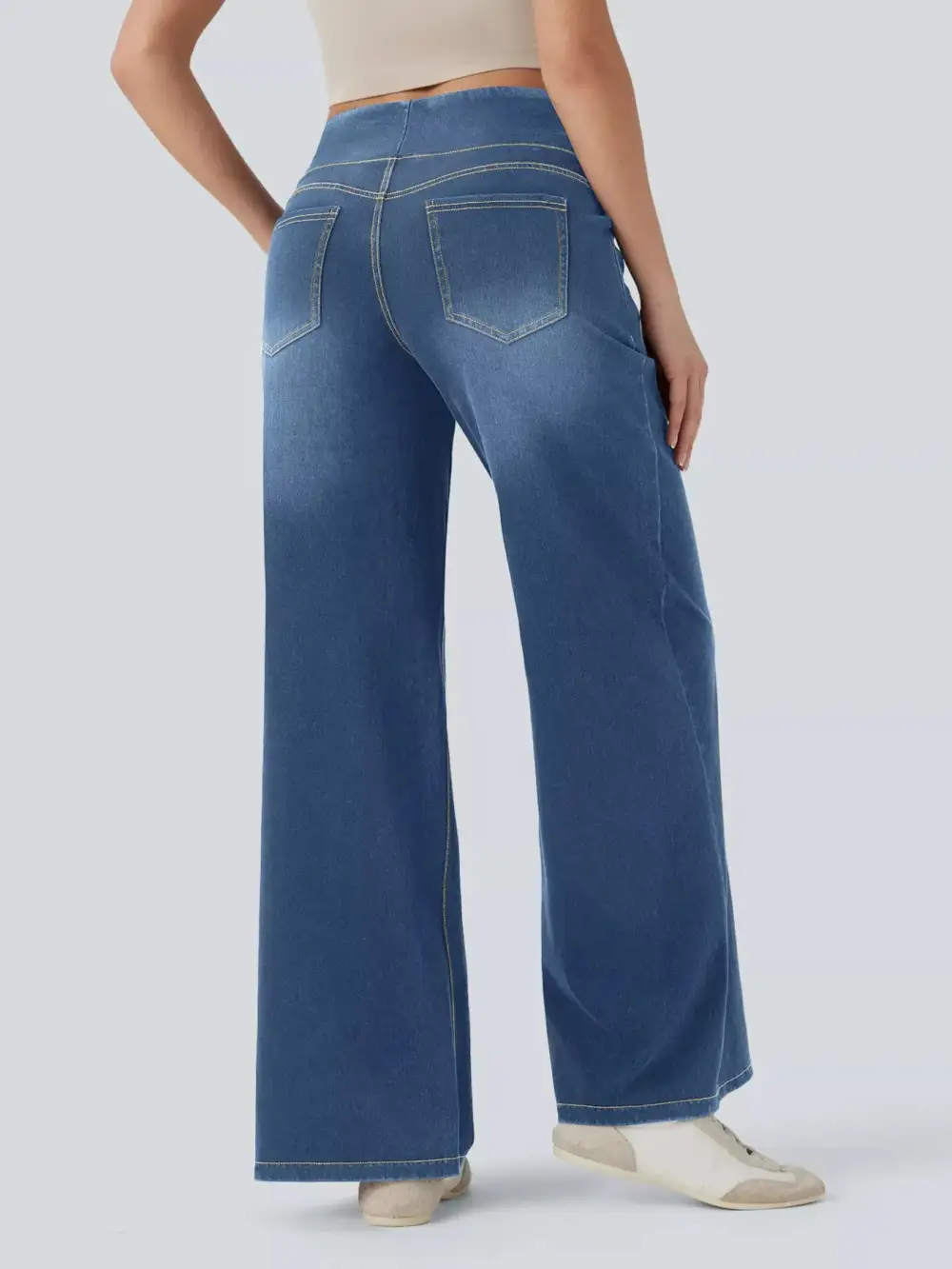 Soft High Waist Wide Leg Denim Jeans