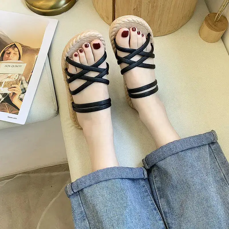 Low Heel Slide Sandals
