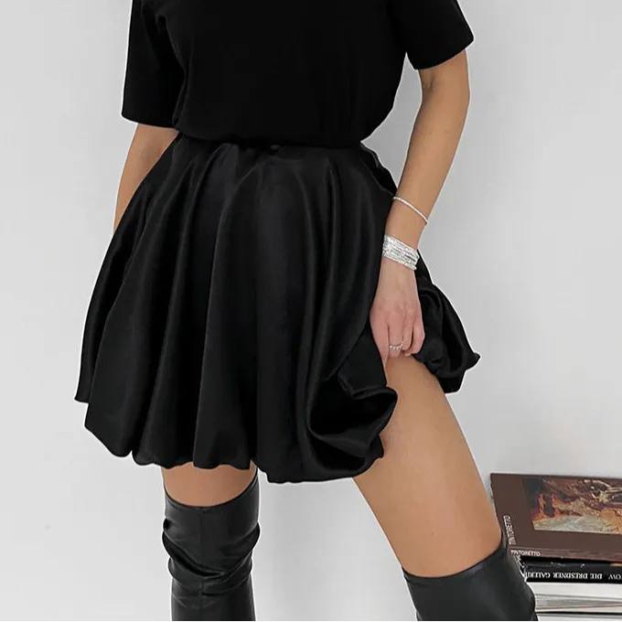 Pleated A-Line Flared Skirt