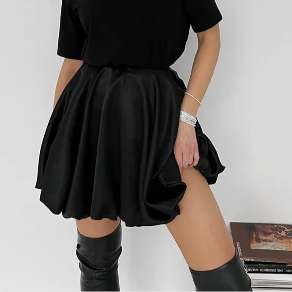 Pleated A-Line Flared Skirt