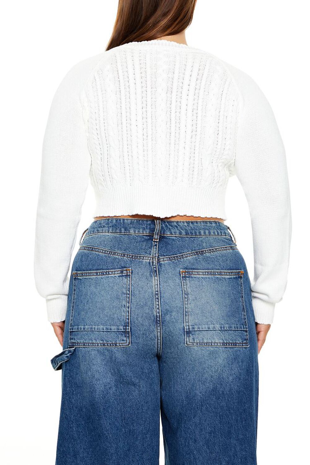 Plus Size Cropped Cardigan Sweater