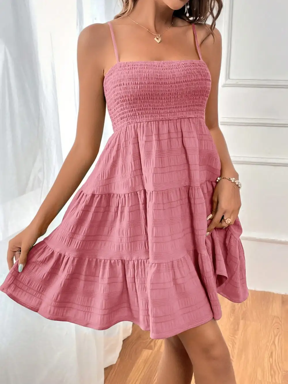 Tiered Sleeveless Mini Dress