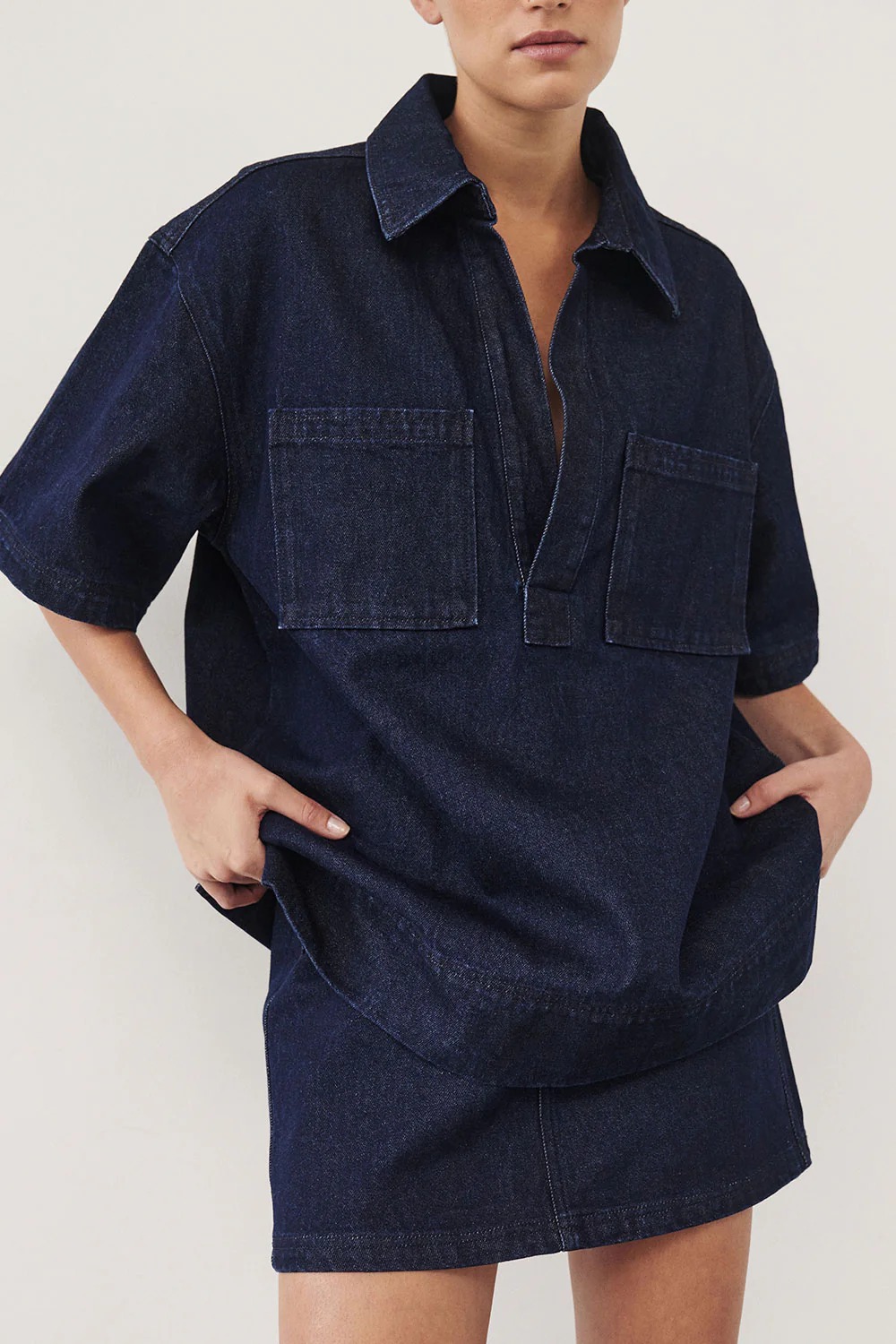 INDIGO DENIM MINI SKIRT