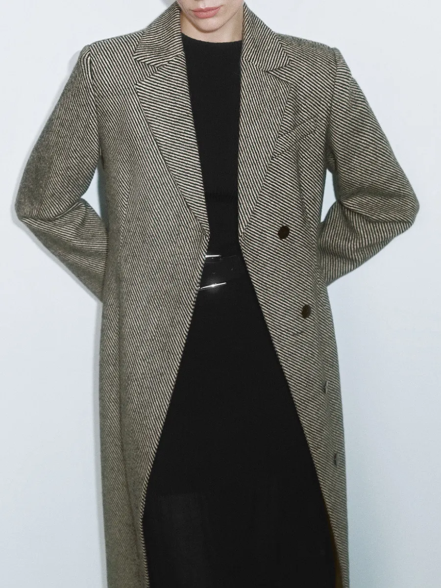 Lady's Grey Loose And Elegant Long-Trench Coat