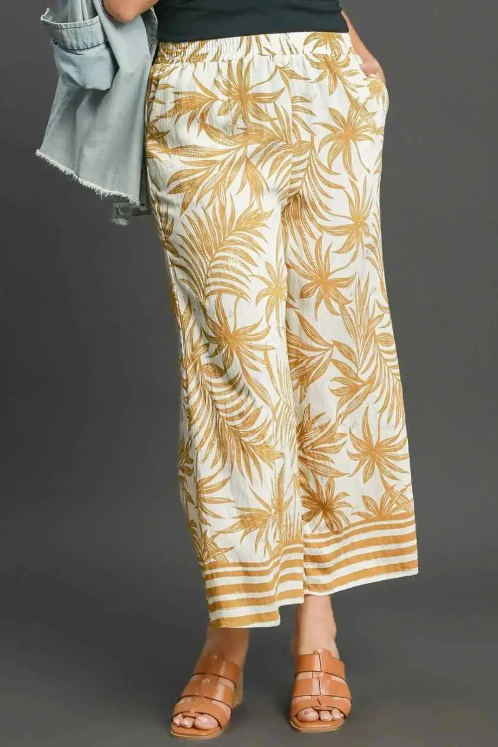 Full Print Wide Leg Pants
