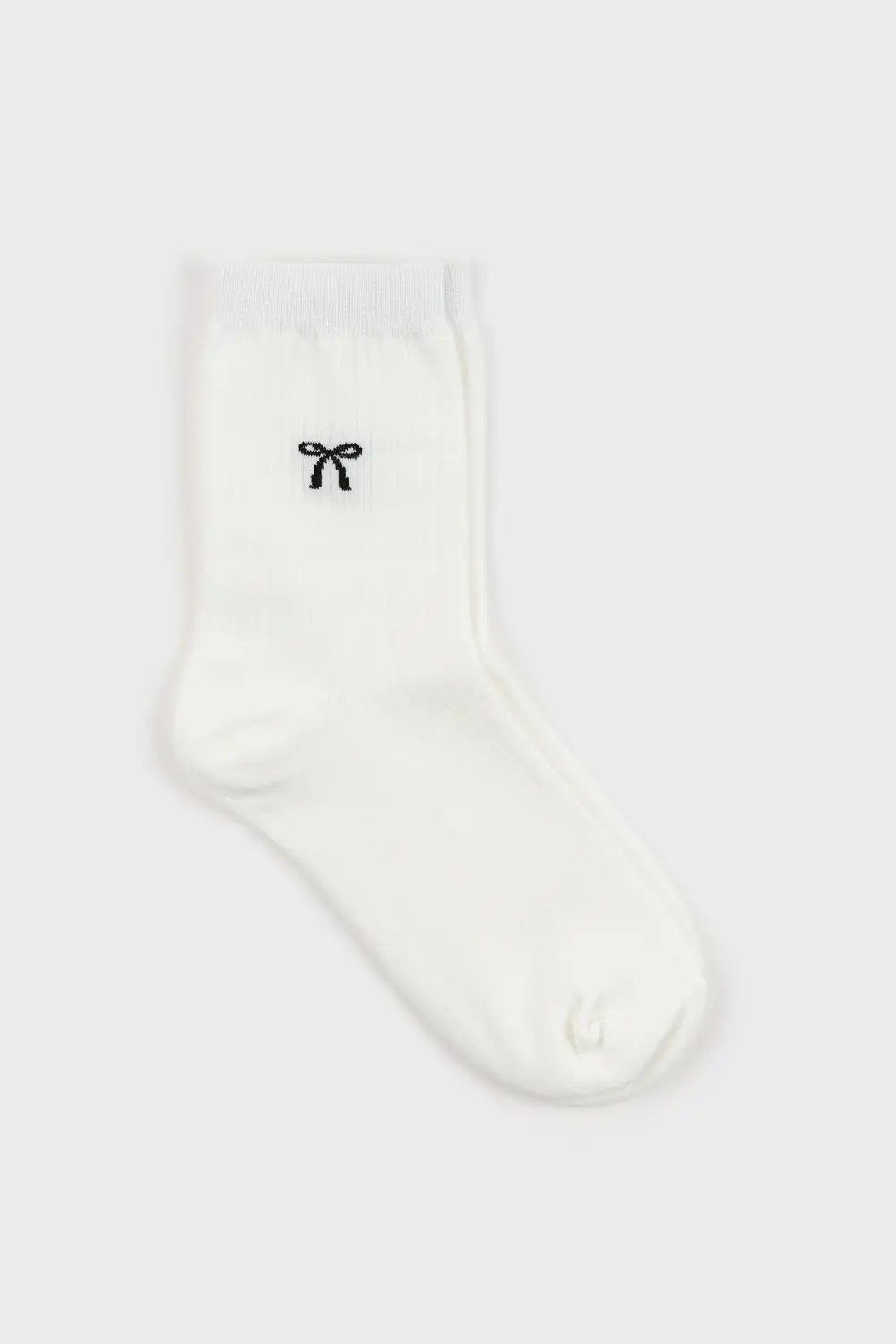 Single Ribbon Ribbed Socks