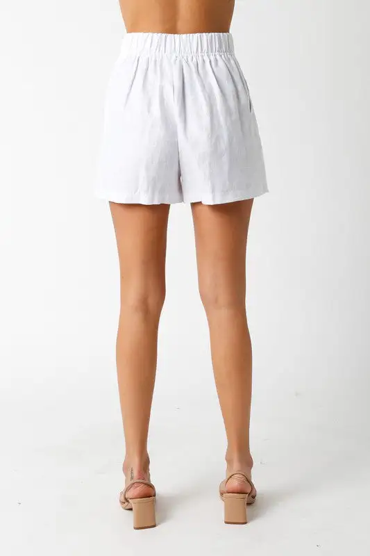 Textured Linen Relaxed Shorts