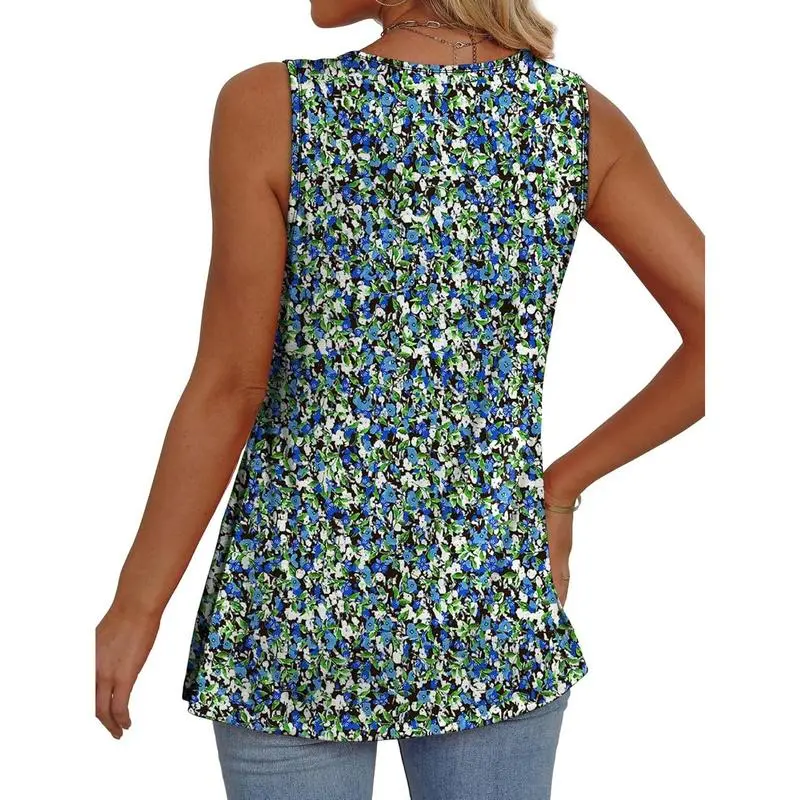 Womens Tank Tops 2025 Flowy Peplum Tops For Women Dressy Sleeveless V Neck Babydoll Tank Tops