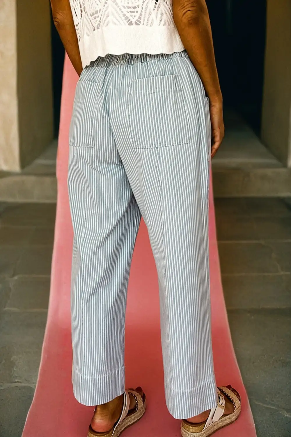 Mid Rise Drawstring Denim Jeans