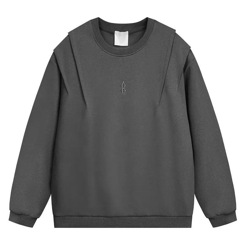 Embroidered Fleece-Lined Crewneck Sweatshirt