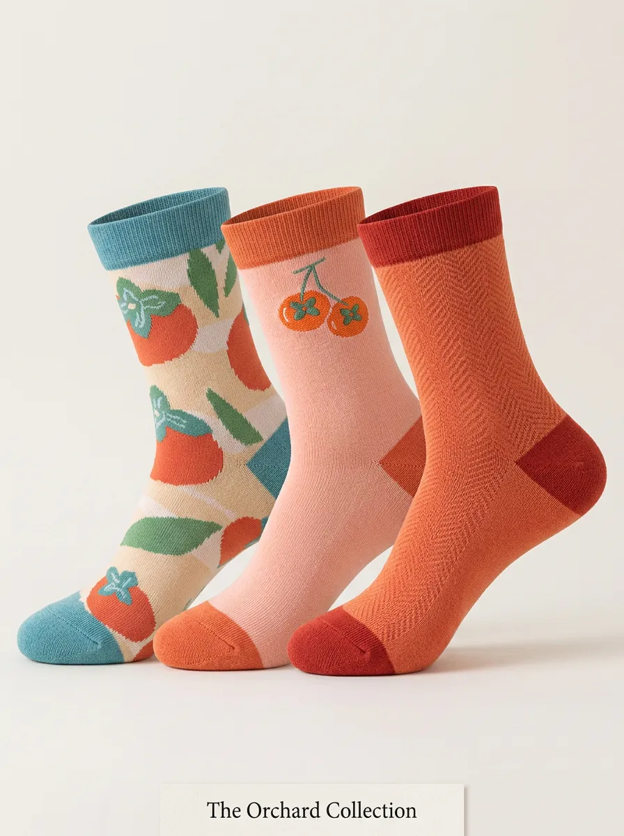 Essential Fruit Women's Three-Pair Crew Socks