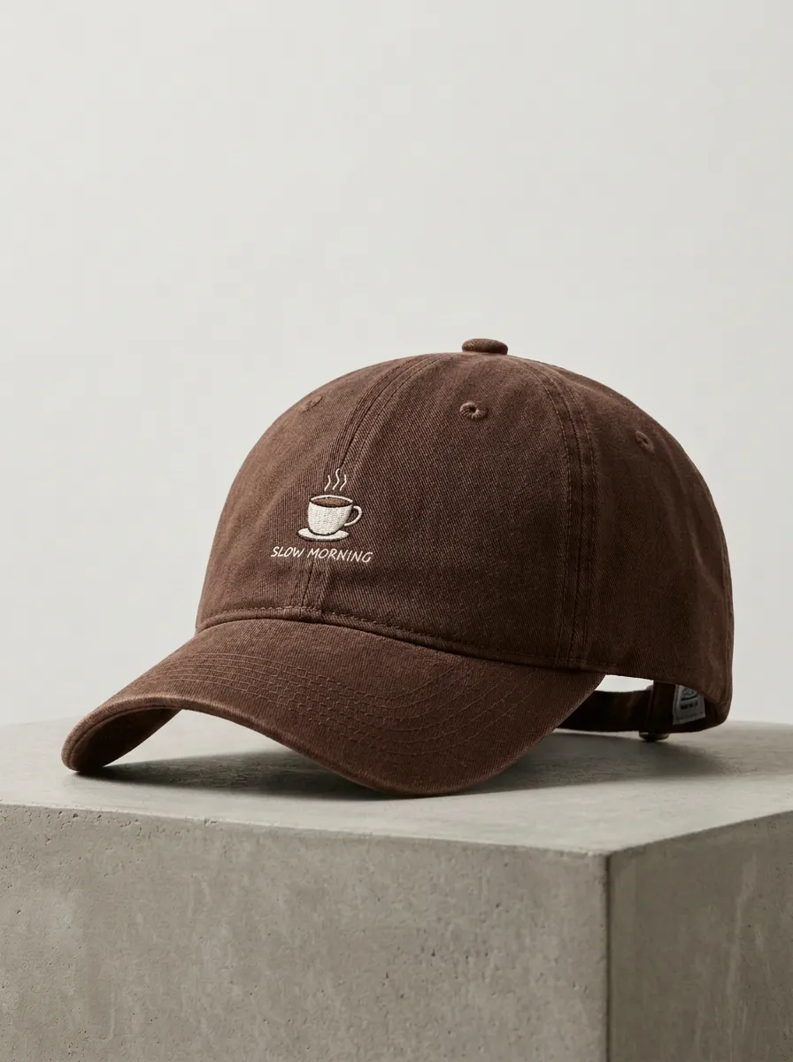Casual Coffee-Lover Slow-Morning Embroidered Unisex Baseball Cap