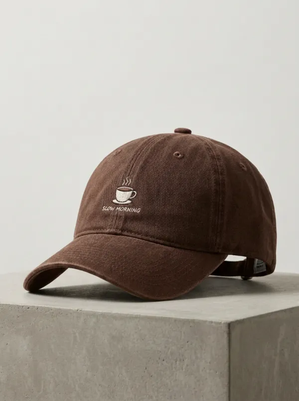 Casual Coffee-Lover Slow-Morning Embroidered Unisex Baseball Cap