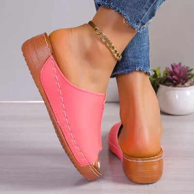 Minimal Open Toe Wedge Sandals