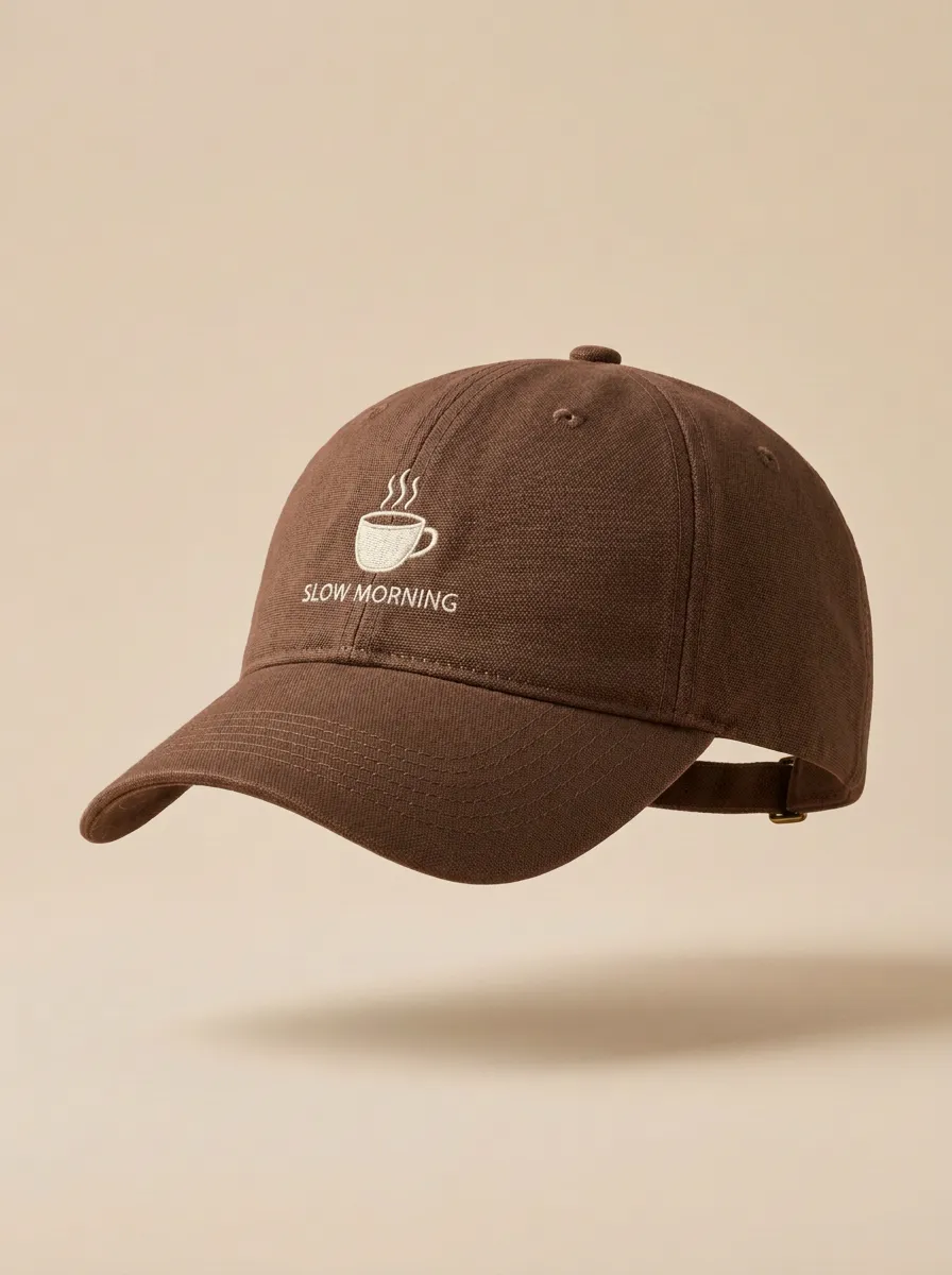 Minimal Coffee-Lover Slow-Morning Embroidered Unisex Baseball Cap