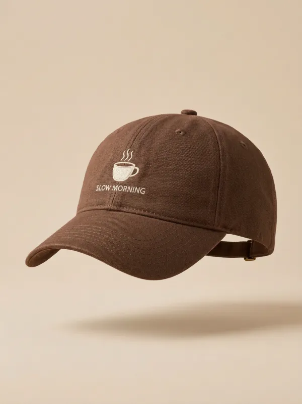 Minimal Coffee-Lover Slow-Morning Embroidered Unisex Baseball Cap