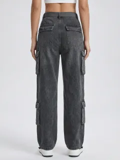 Lifestyle Multi Pocket Washed Finish Casual Look Women's Multi Pocket Cargo Pants