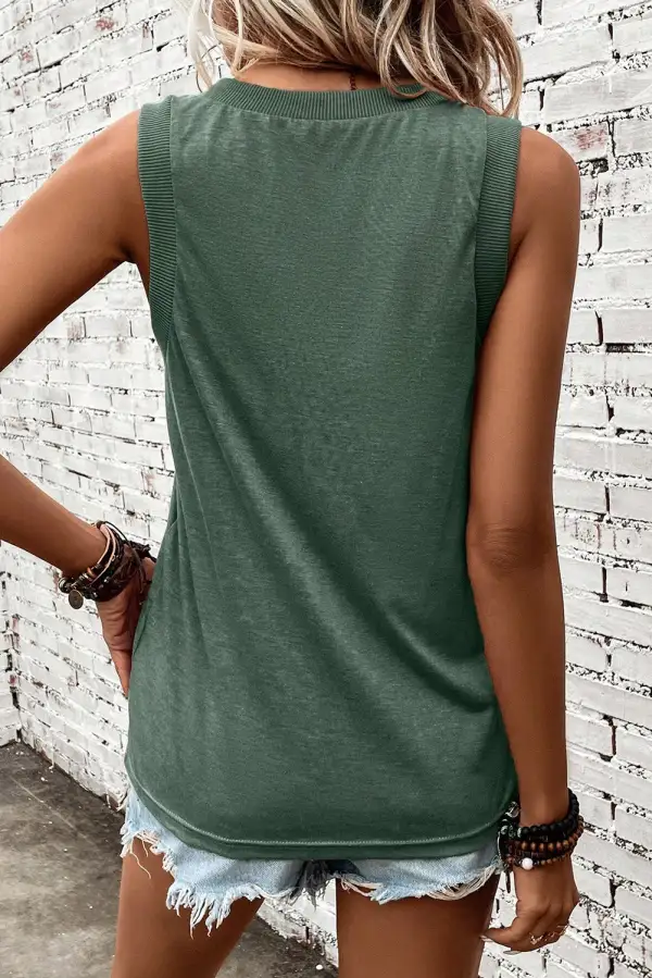 Everyday Ribbed V Neck Tank Top