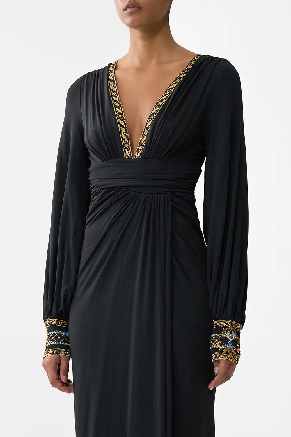 Waisted Draped Jersey Dress