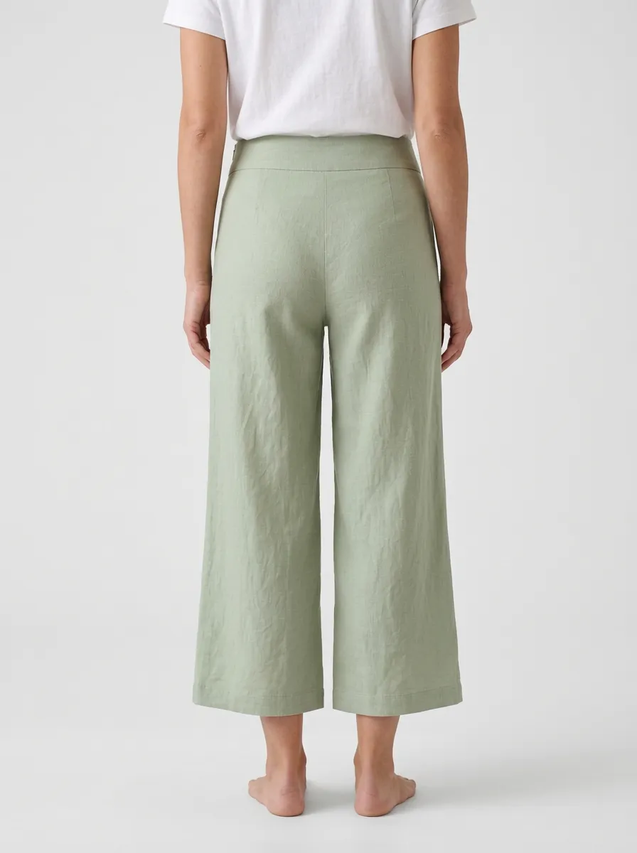 Essential Linen Blend Style Women's Cropped Pants