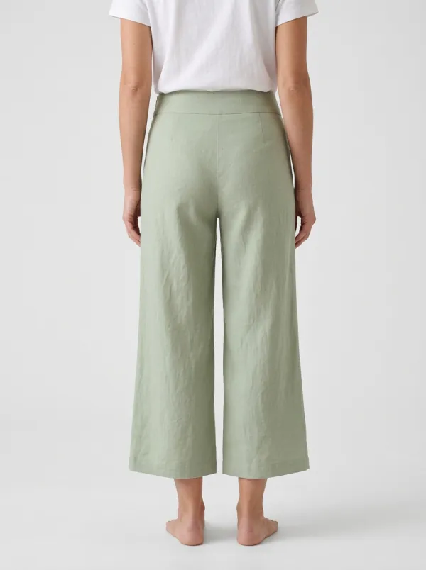 Essential Linen Blend Style Women's Cropped Pants