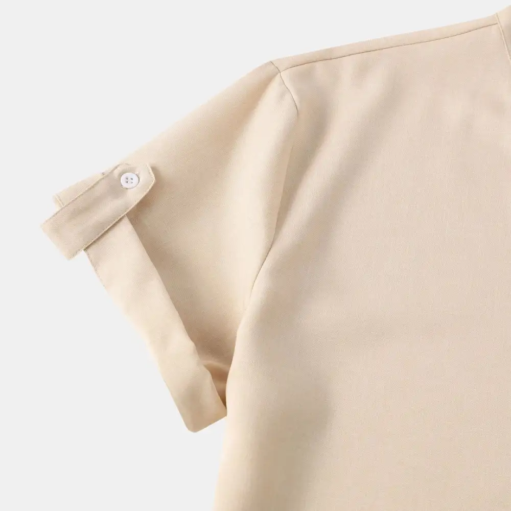 Stand-Collar Short-Sleeve Breathable Henley Shirt