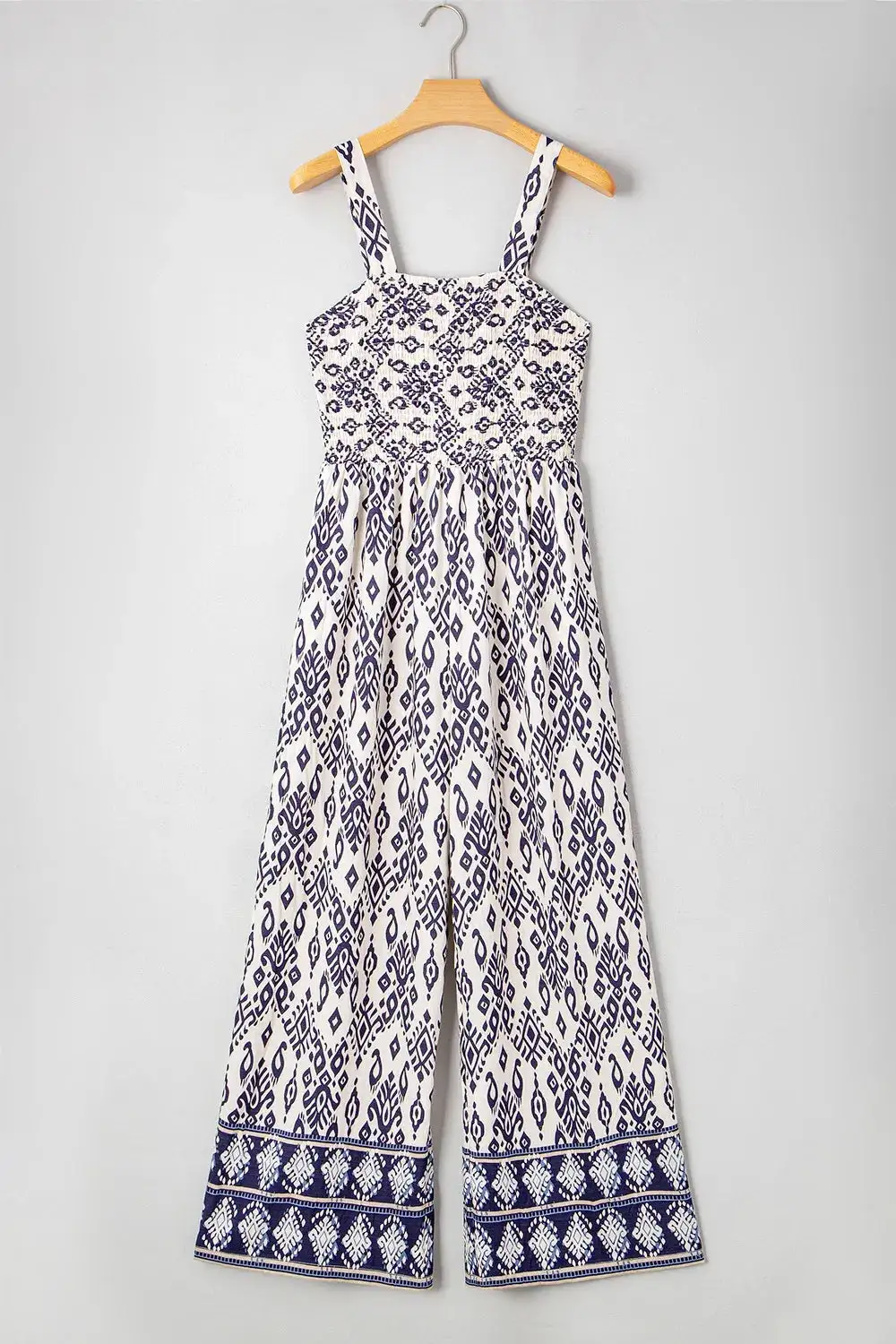 Bohemian Print Wide Leg Jumpsuit