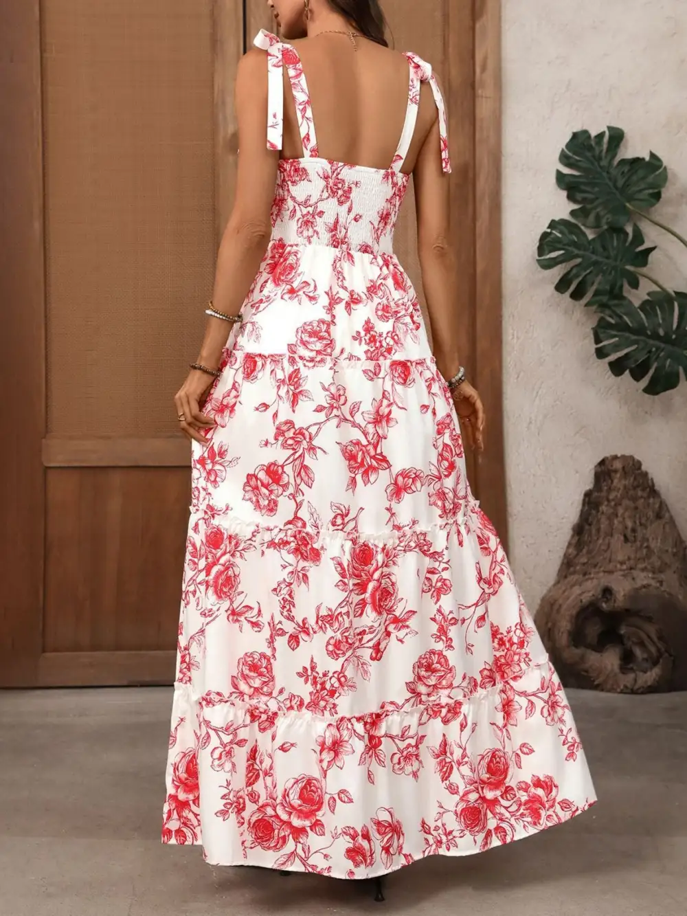Drape Floral Printed Maxi Dress