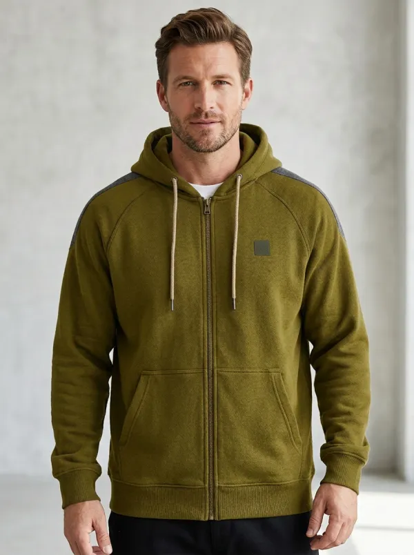 Classic Zip-Up Jacket Daily Wear Men's Sport Jacket
