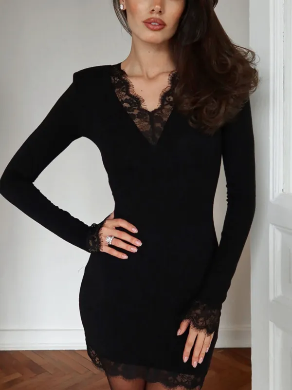 Balanced Detail Lace Mini Dress