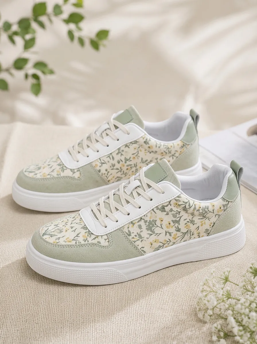 Men's Board Ready Floral Pattern Patterned Retro Skate Shoes