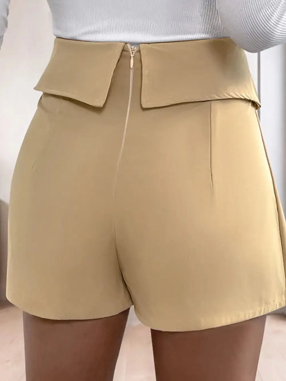 Pleated High-Rise Shorts