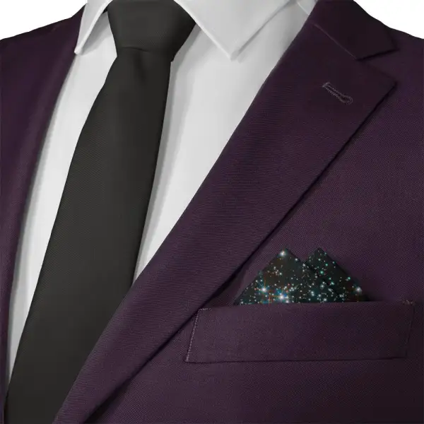 Versatile Composed Space Motif Pocket Square