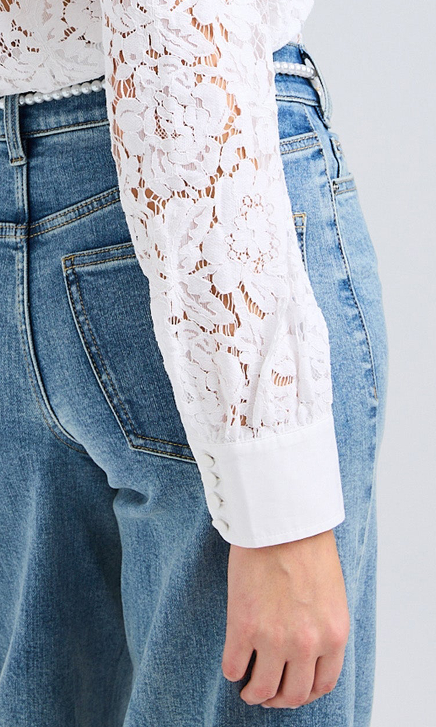 White Poplin Lace Shirt