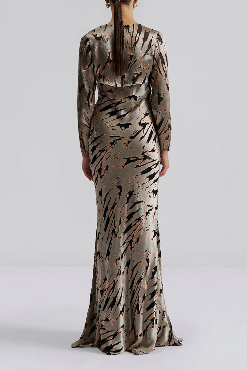 Abstract Print Spaghetti Strap Maxi Dress