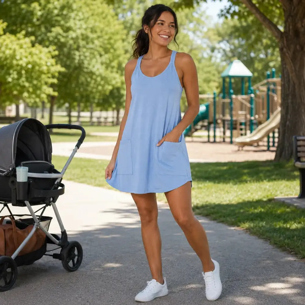 🔥Women's Casual Tank Dress with Built-in Shorts & Pockets