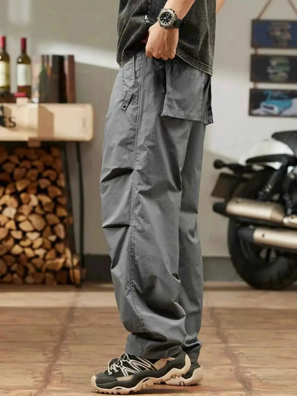 Casual Relaxed Fit Drawstring Pants