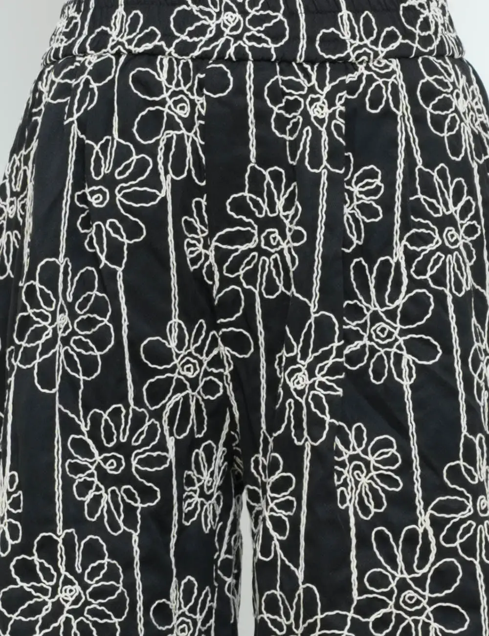 Boho Embroidery Elastic Waist Pants