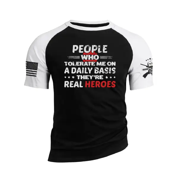 THEY REAL HEROES RAGLAN GRAPHIC TEE