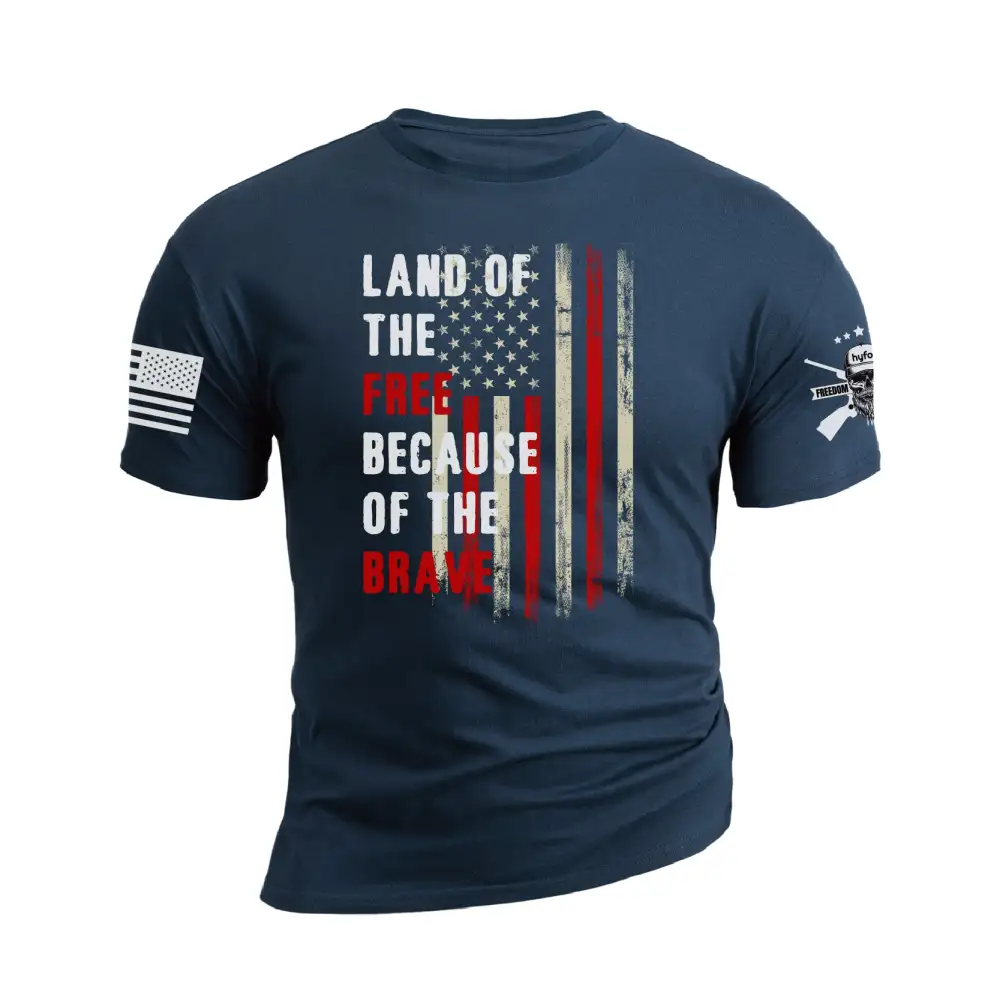 LAND OF THE FREE BECAUSE OF THE BRAVE GRAPHIC TEE