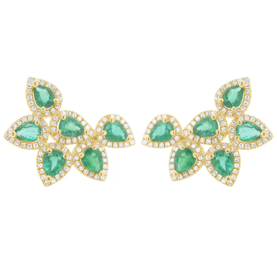 Curved Bold Gem Detail Earrings
