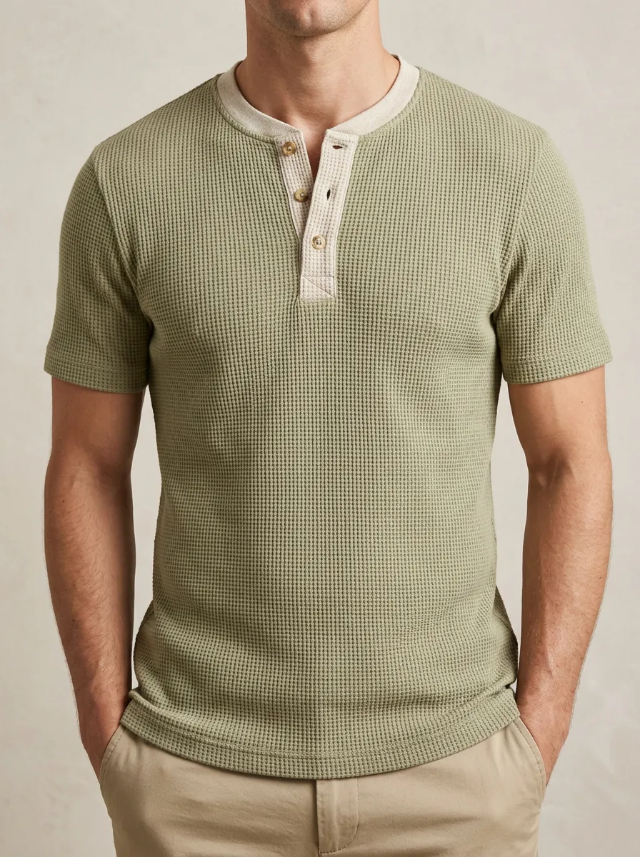 Classic Smooth Men's Short-Sleeve Henley Shirt