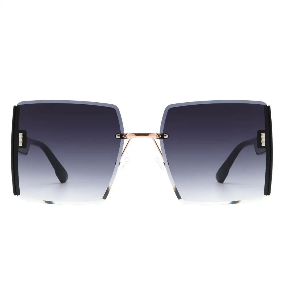 Square Rimless Chic Oversized Sunglasses