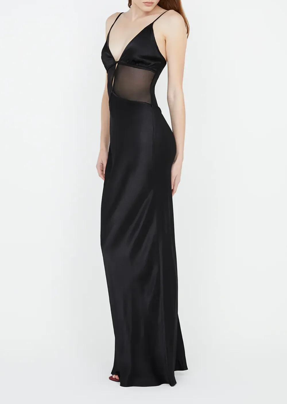 V-NECK SPAGHETTI STRAP MAXI DRESS