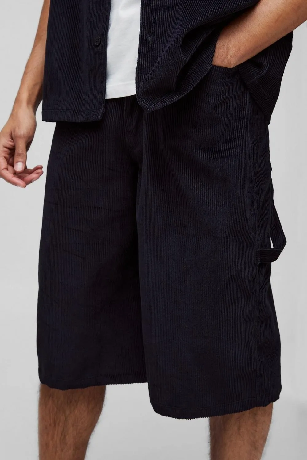 Long Line Corduroy Jorts Spring And Summer Detail Jort